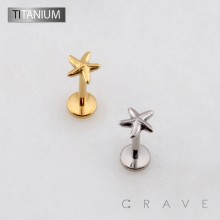 3D STARFISH SEA STAR THREADLESS PUSH IN ASTM F136 IMPLANT GRADE TITANIUM LABRET SET